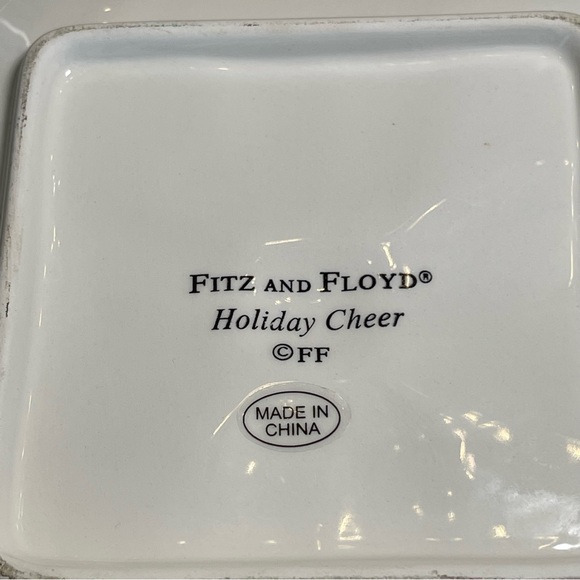 Fitz And Floyd Holiday Cheer Snack Plate Santa Cookie Plate 2008 Macys Exclusive - Picture 2 of 3